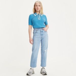 RIBCAGE STRAIGHT ANKLE WOMEN'S JEANS Samba Done - Light Wash size 29